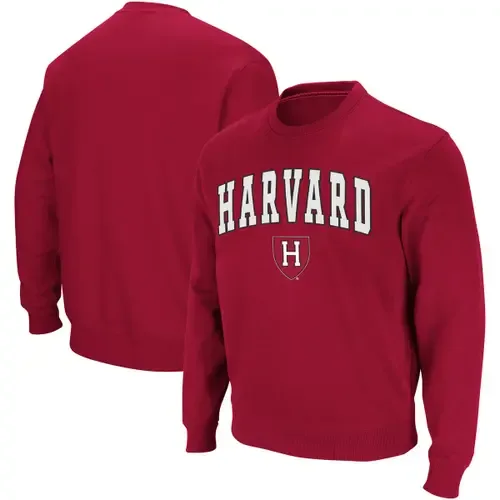 Colosseum Crimson Harvard Crimson Team Arch & Logo Tackle Twill Pullover Sweatshirt by COLOSSEUM