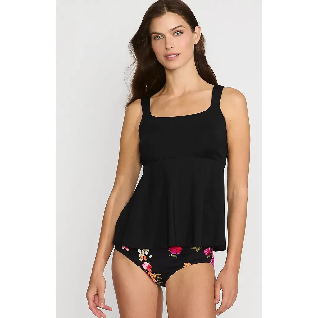 Adjustable Scoop Neck Flutter Tankini Top