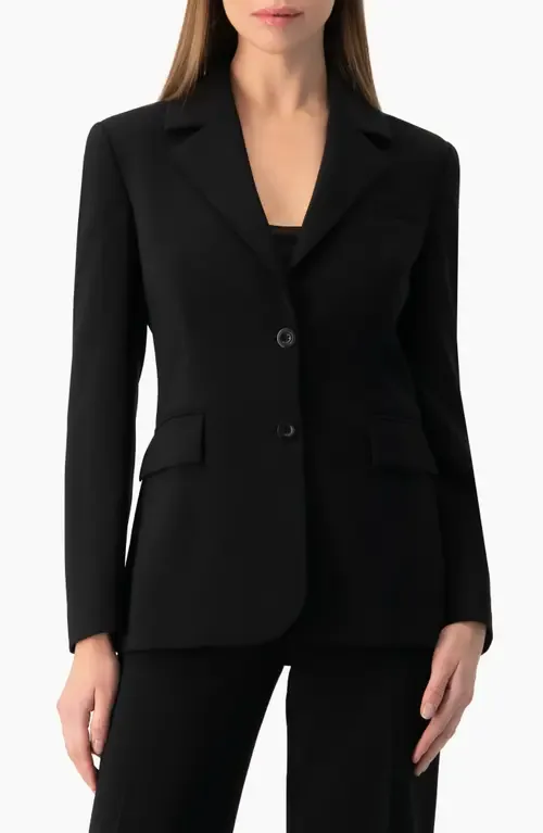 Tailored Two-Button Black Power Blazer by IVONNE