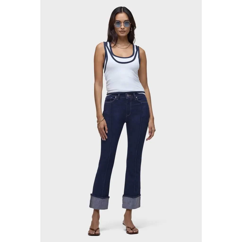 Barbara Pintucked Cuffed Bootcut Crop by Hudson Jeans