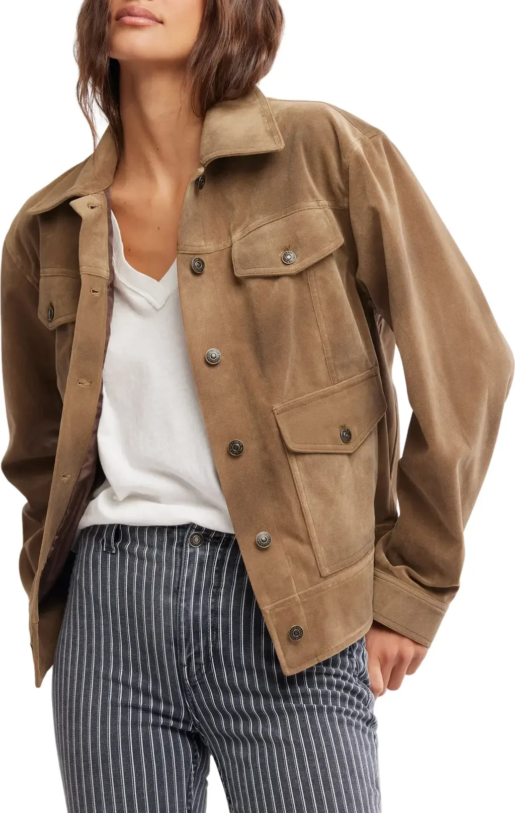 Night Ranch Faux Suede Trucker Jacket