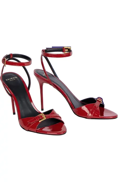 Anthem Sandals in Smooth Calfskin Leather by Balmain