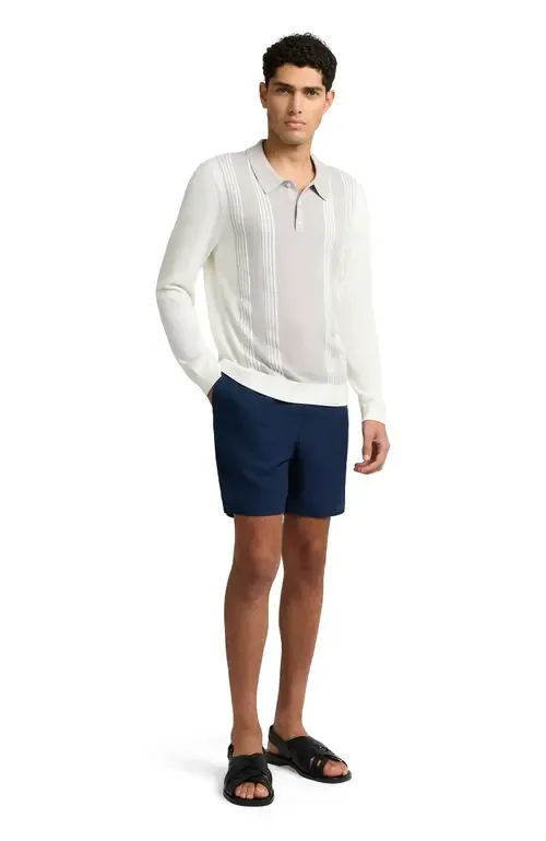 Cotton Knit Long Sleeve Polo Sweatshirt by Onia