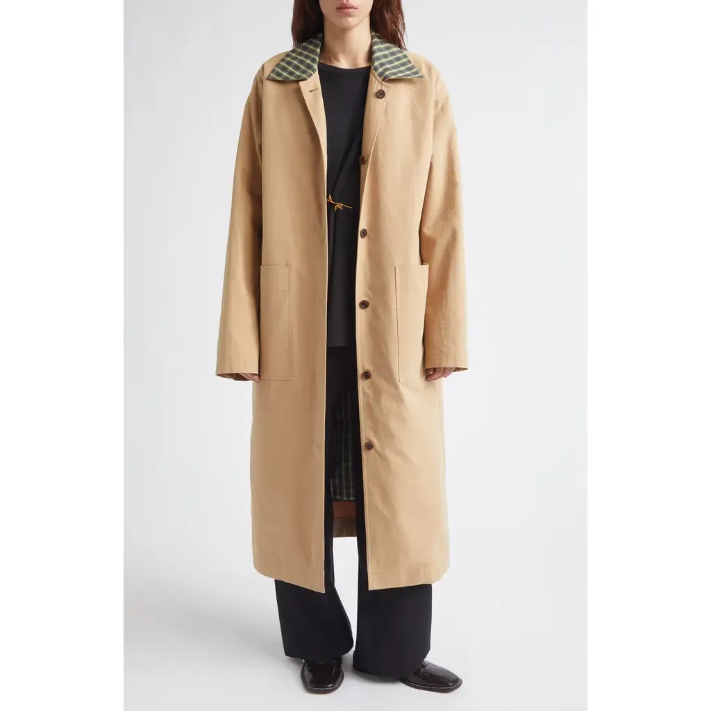 Reversible Contrast Panel Cotton Coat by EENK