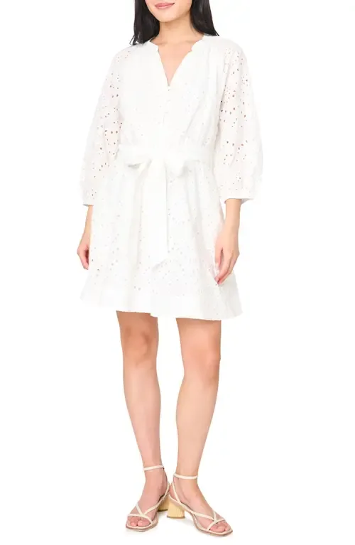 Cotton Eyelet Shirtdress by GIBSONLOOK