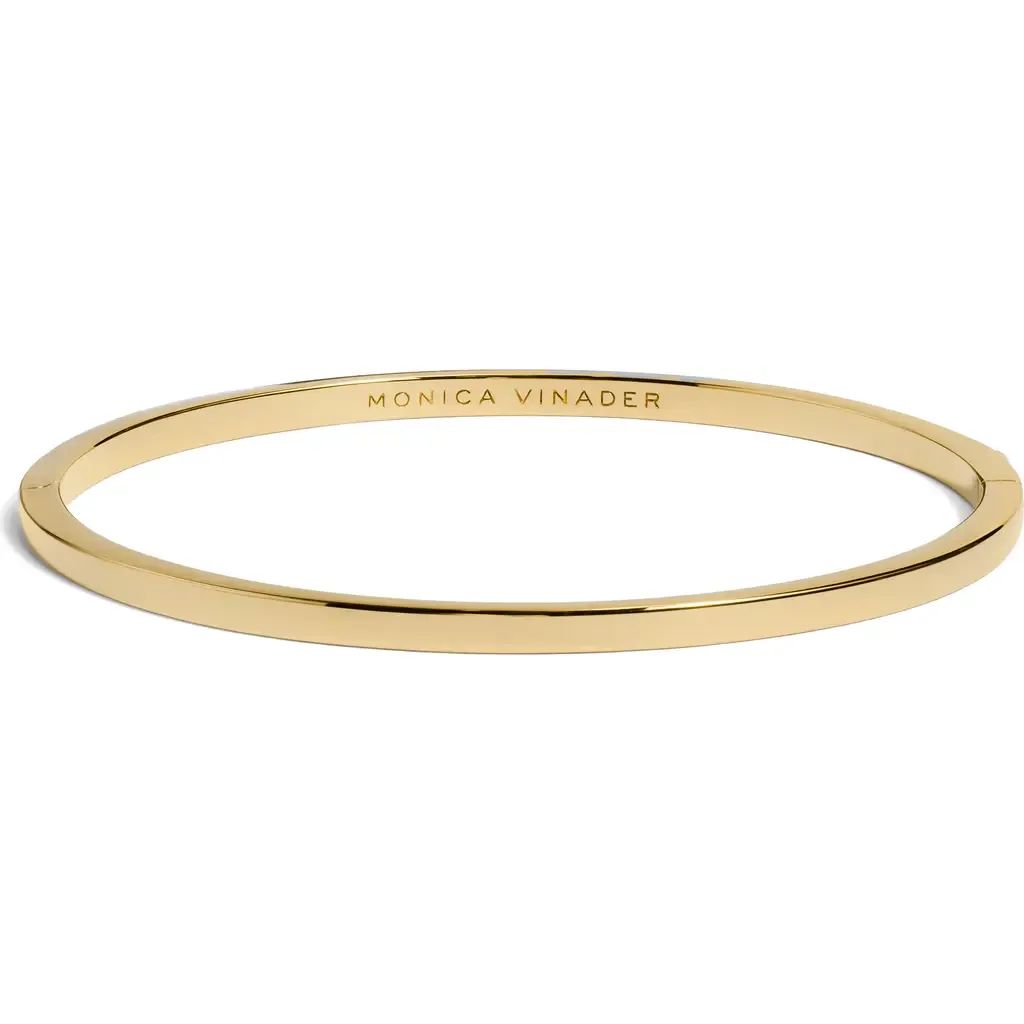 Essential Slim Bangle in 18K Gold Vermeil by Monica Vinader