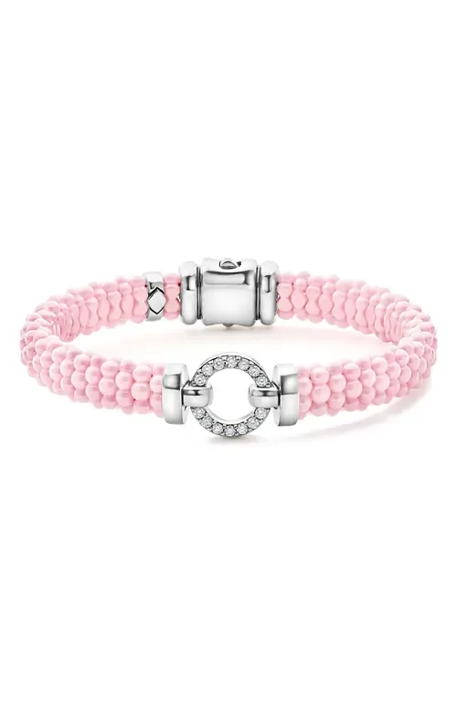 Caviar Ceramic Bead Pavé Diamond Bracelet by LAGOS