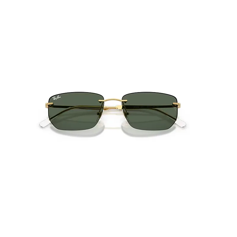 Rb3768 Sunglasses Arista Gold Frame Green Lenses by Ray-Ban