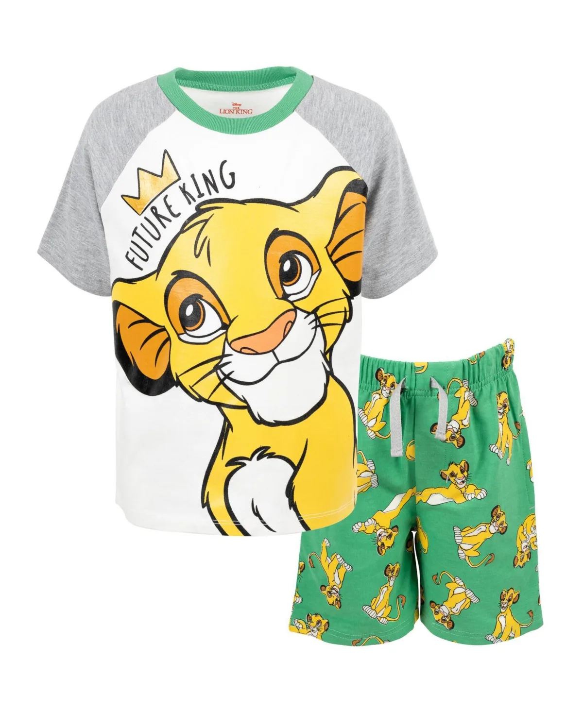 Disney Mickey Mouse Lion King Pixar Cars Pixar Toy Story French Terry T-Shirt and Shorts Outfit Set by Lion King