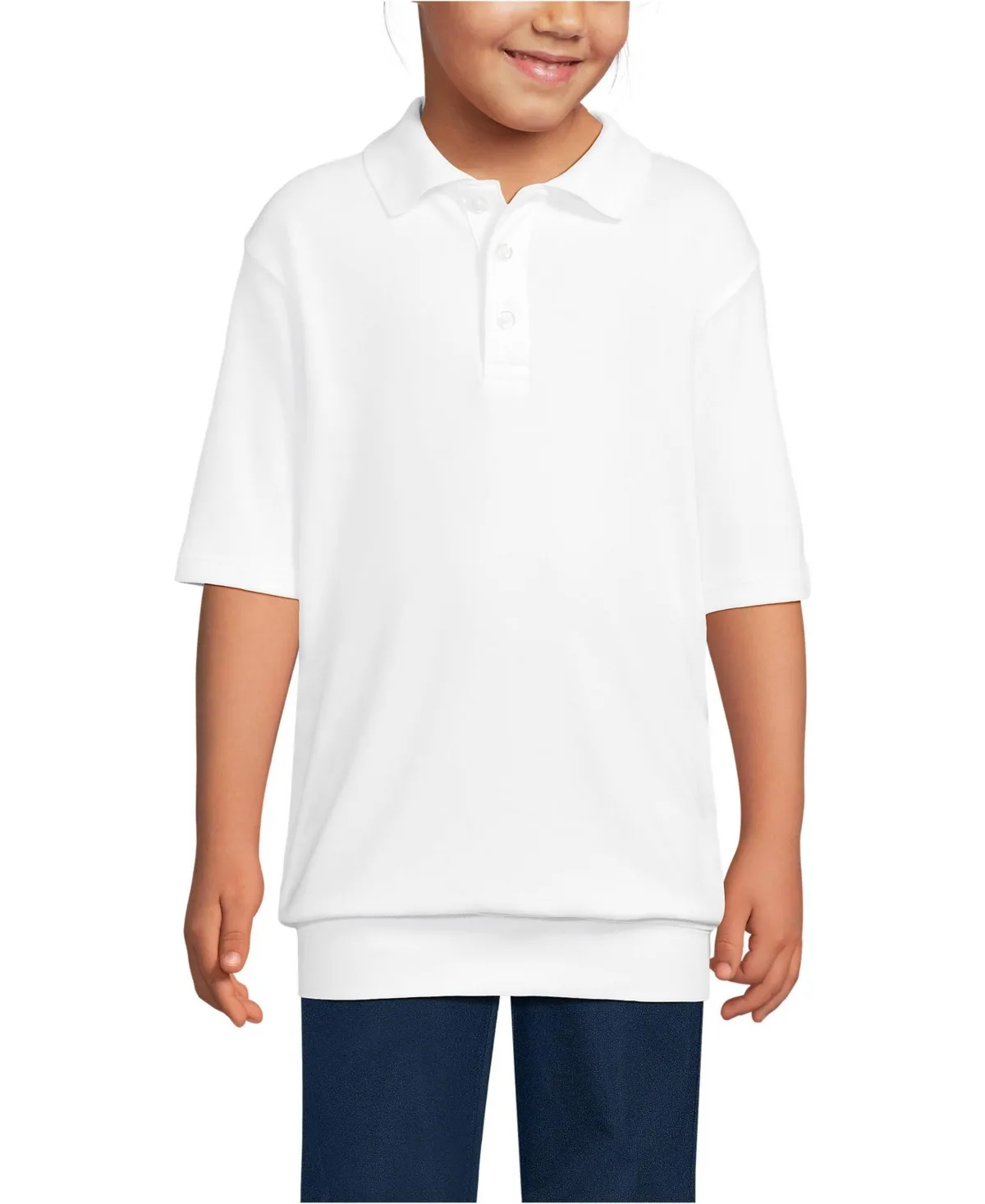 Short Sleeve Banded Bottom Polo Shirt by Lands' End