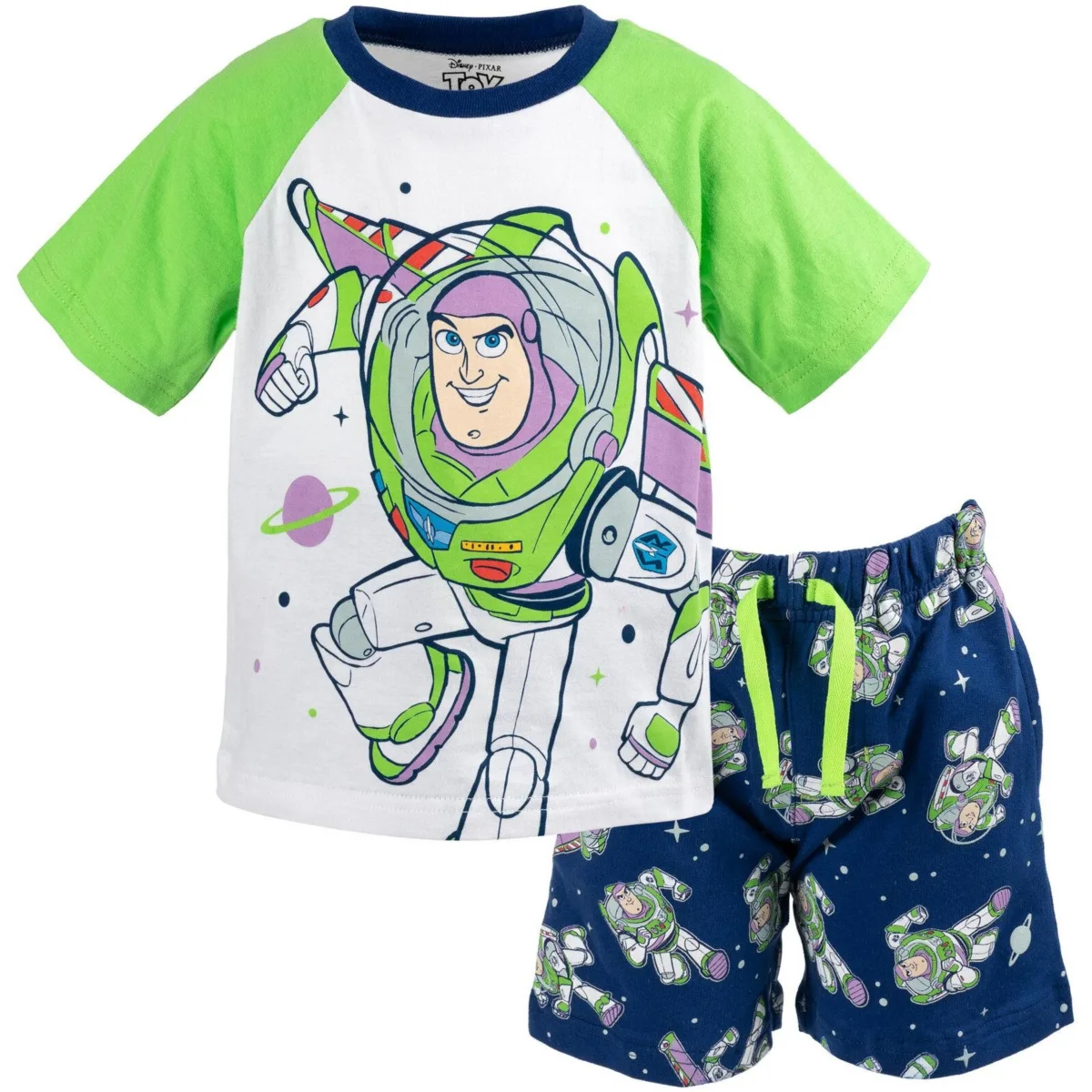 Disney Mickey Mouse Lion King Pixar Cars Pixar Toy Story French Terry T-Shirt and Shorts Outfit Set by Toy Story