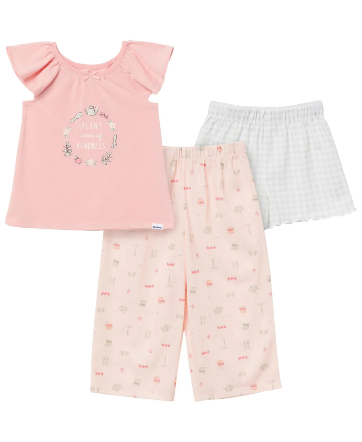 3-Piece T-Shirt, Shorts & Pants Pajama Set, Gardening by Gerber
