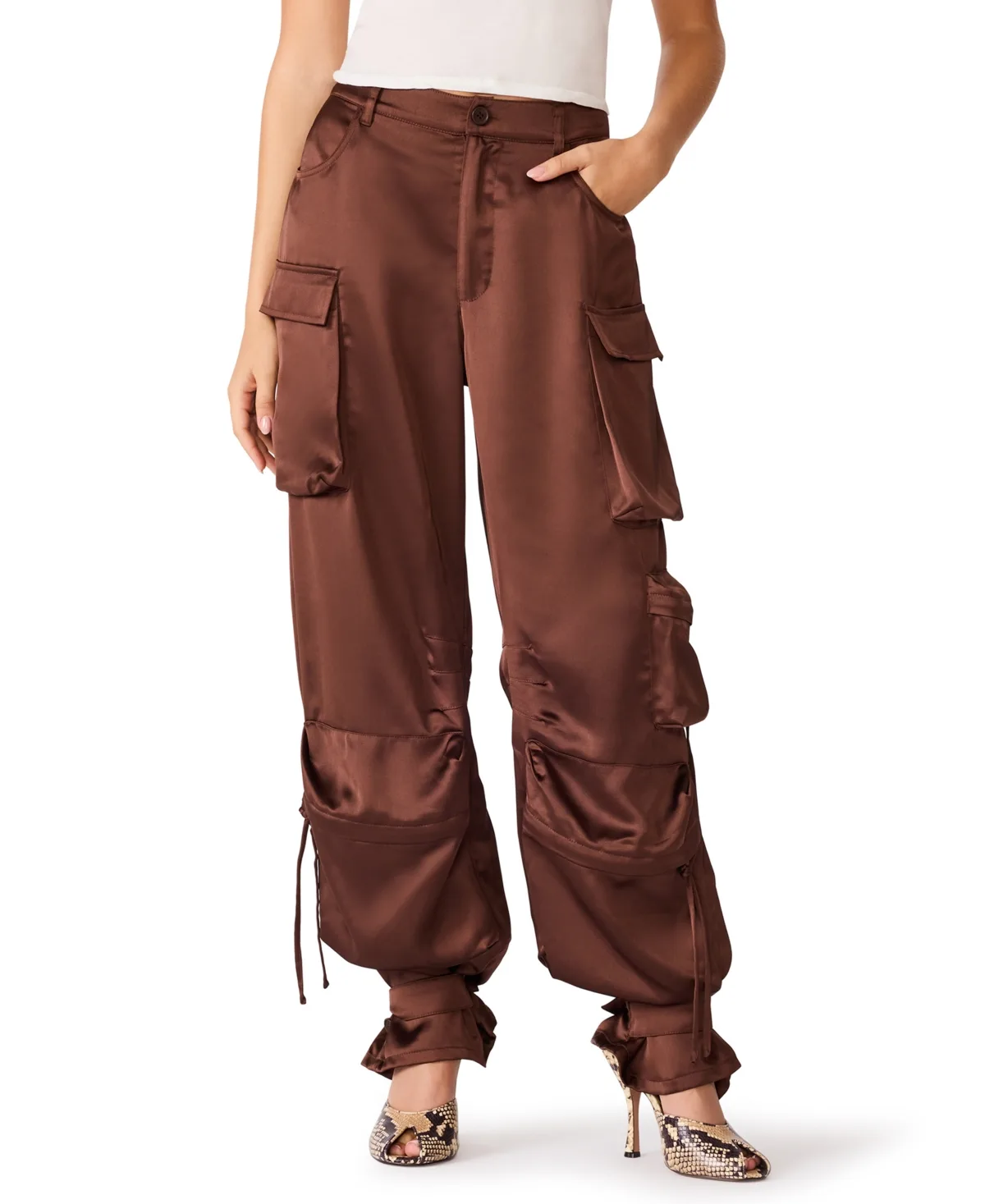 Duo Wide-Leg Drawstring Cargo Pants by Steve Madden