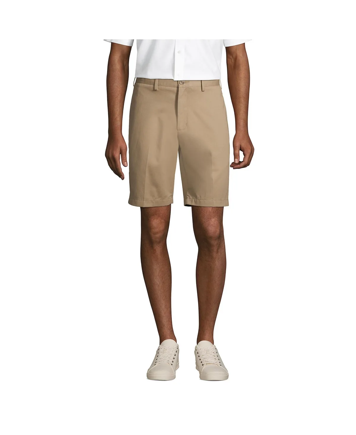 No Iron 9" Plain Front Chino Short by Lands' End