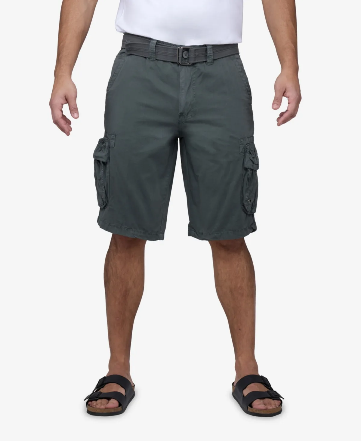 Belted Double Pocket Cargo Shorts by Raw X