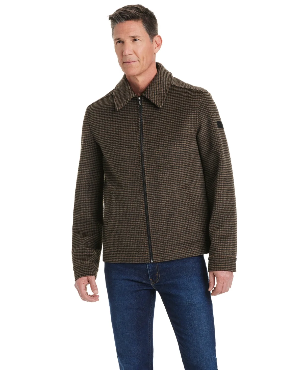 Zip Front Faux Wool Jacket by Vince Camuto