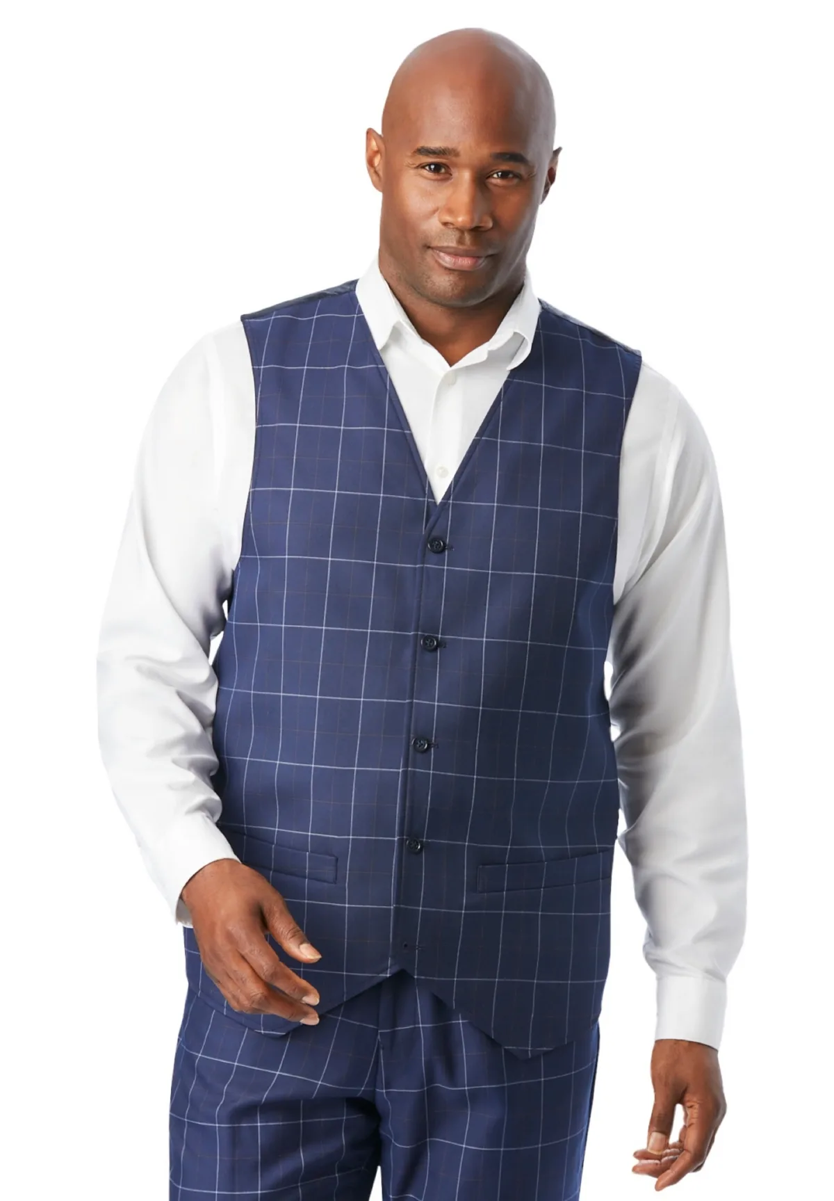 Ks Signature Collection Easy Movement 5-Button Suit Vest by Kingsize
