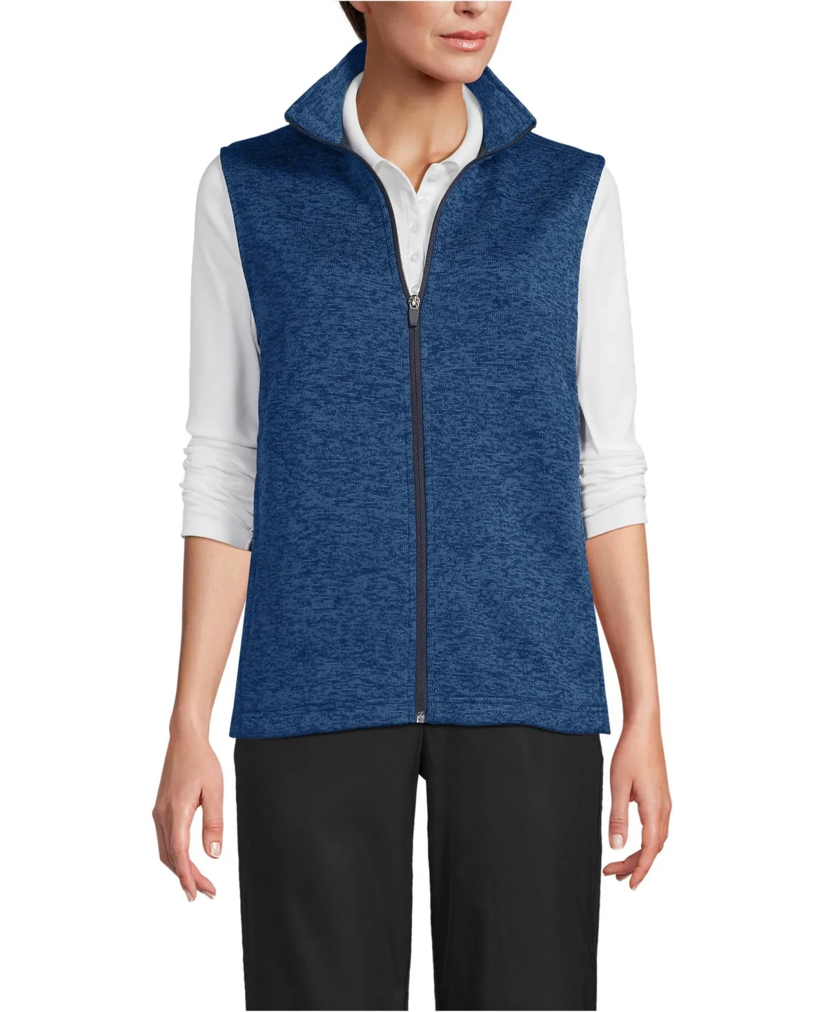 School Uniform Sweater Fleece Zip Front Vest by Lands' End