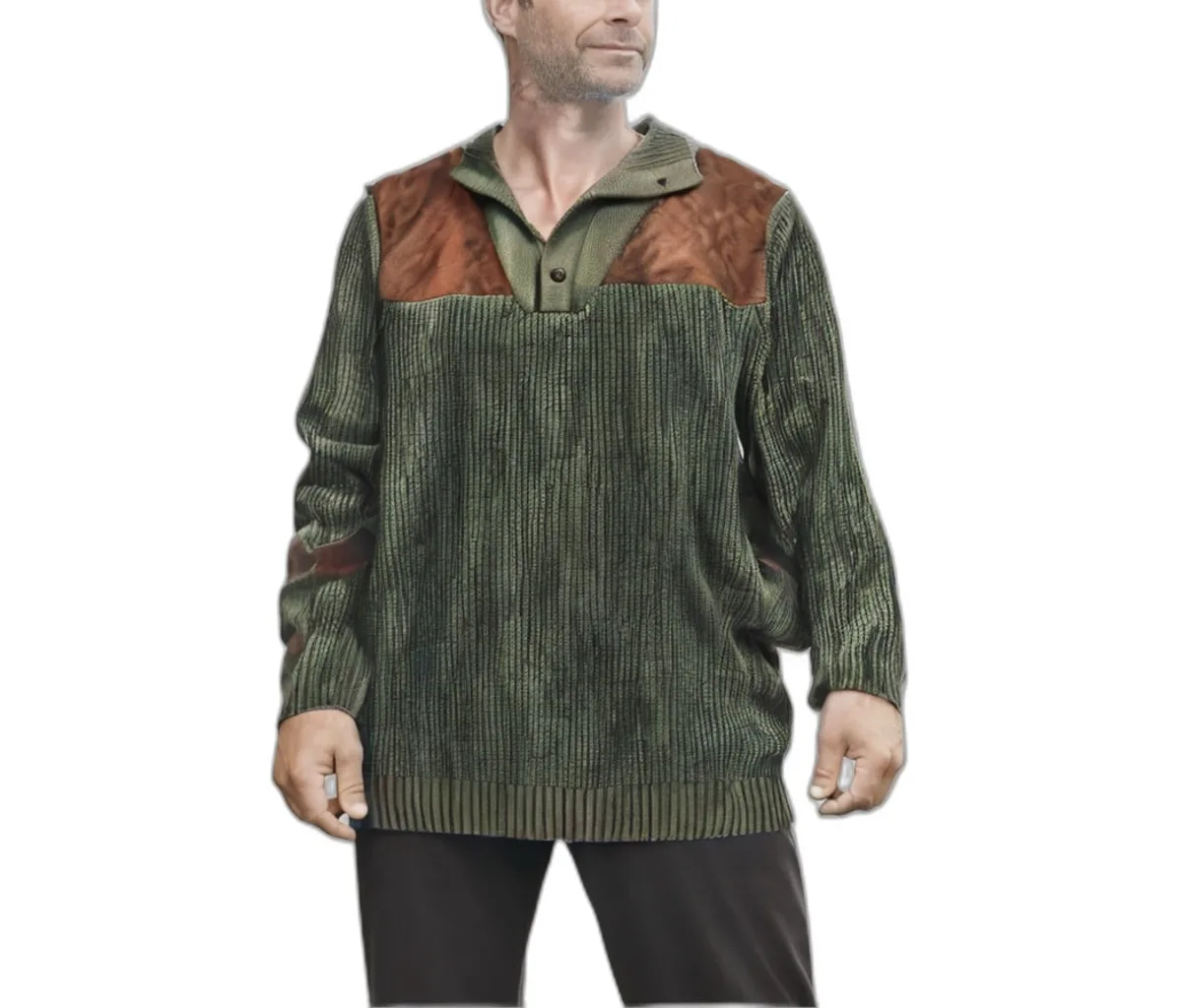 Patch Sweater with Mock Neck by Boulder Creek