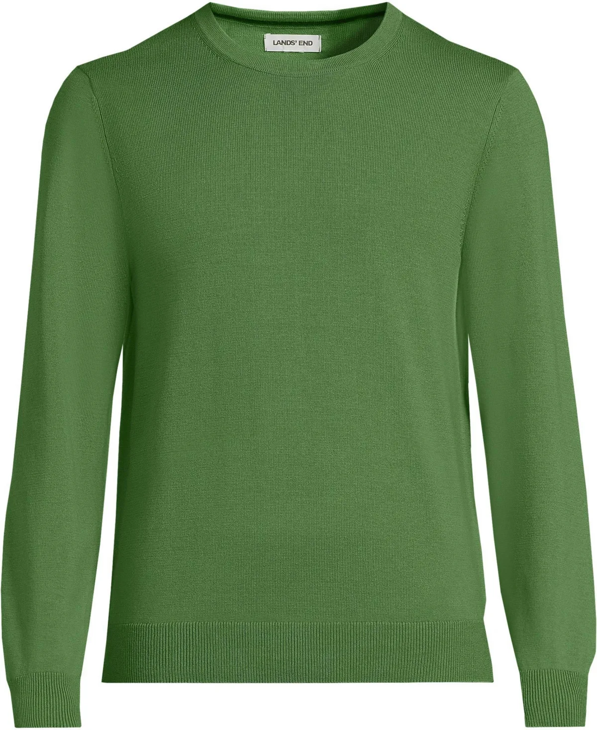 Fine Gauge Cotton Crew Neck Sweater by Lands' End