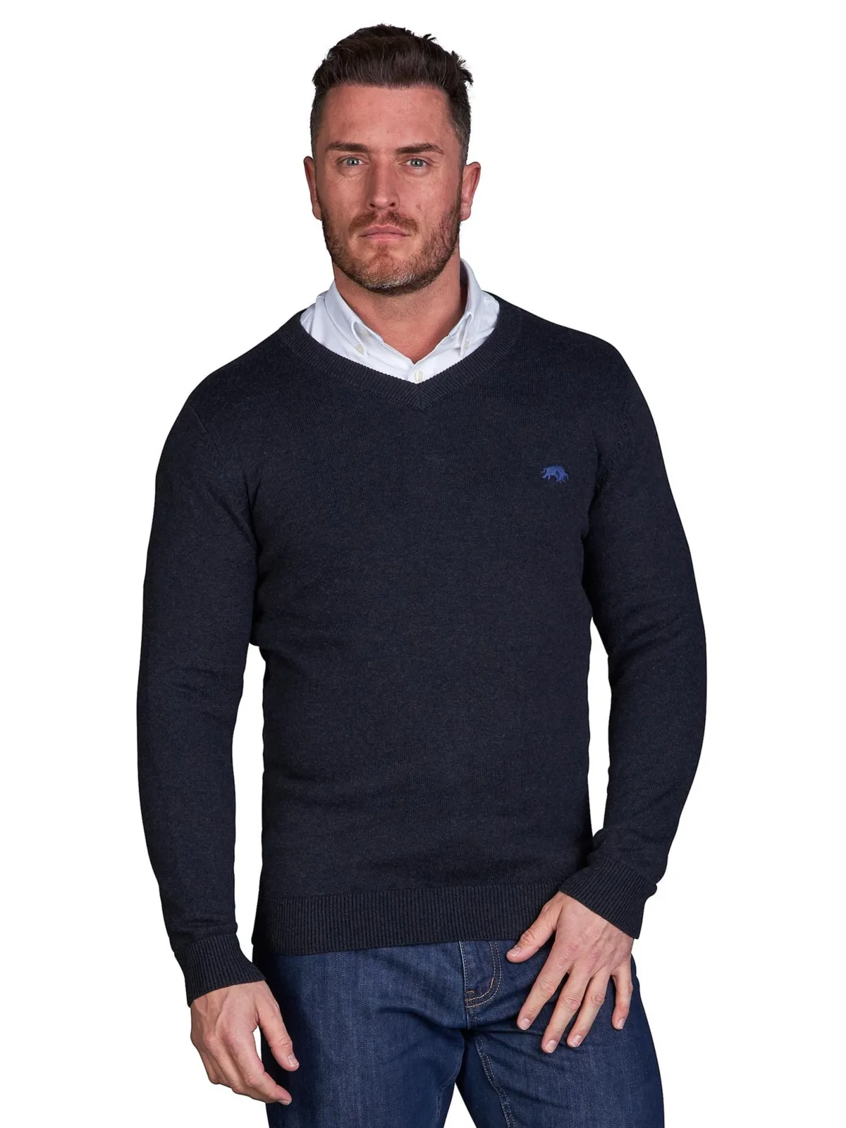 Classic V-Neck Sweater by Raging Bull