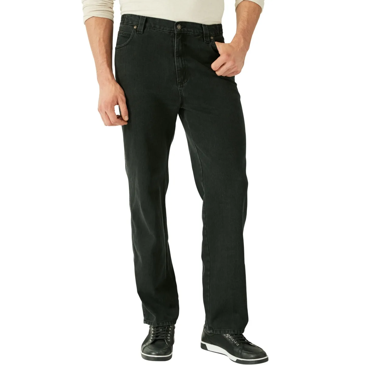 By KingSize Loose-Fit Side Elastic 5-Pocket Jeans by Liberty Blues