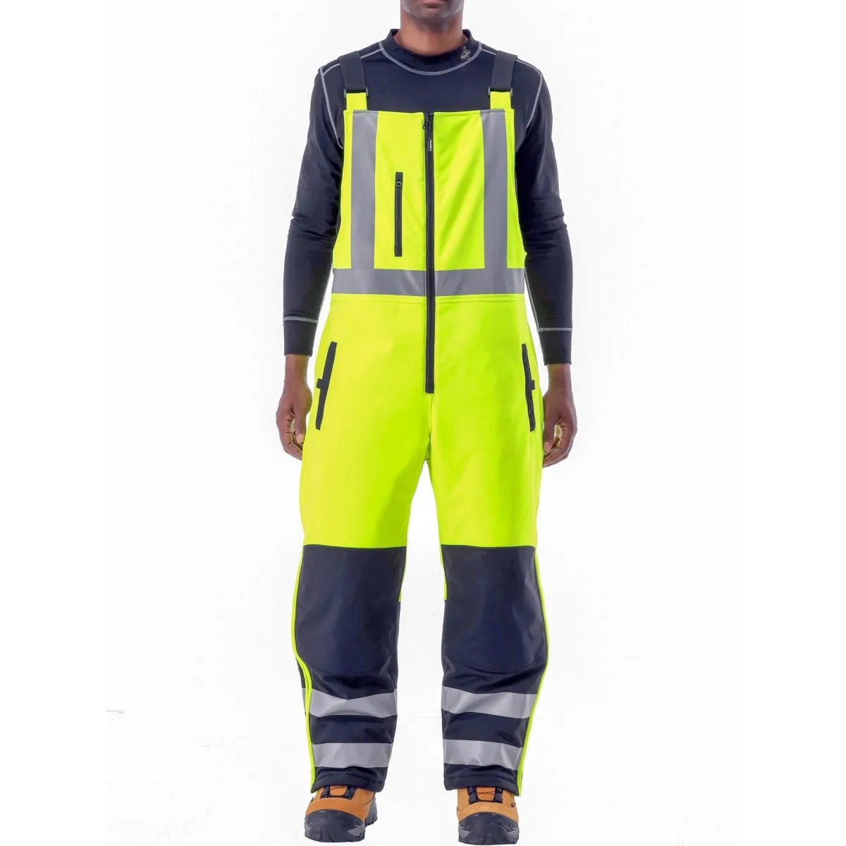 Hi Vis Insulated Softshell High-Bib Overalls, -20°F (-29°C) by Refrigiwear