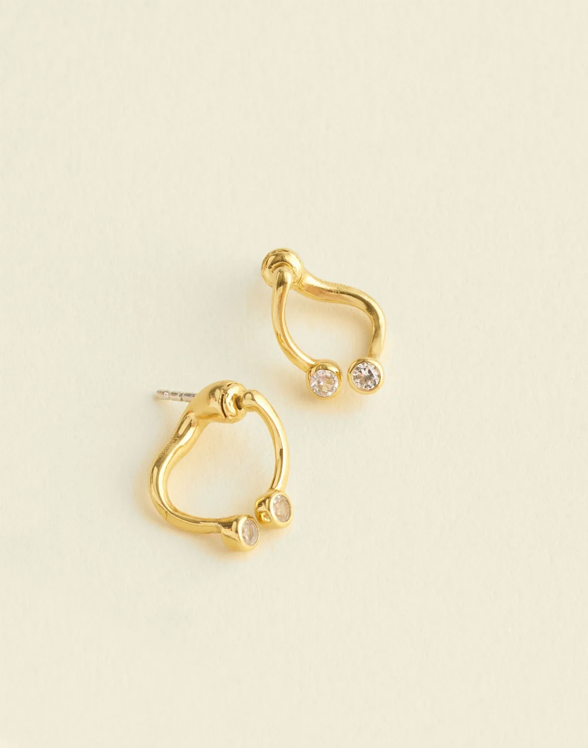 Demi-Fine Crystal Twisted Front-Back Earrings by MW