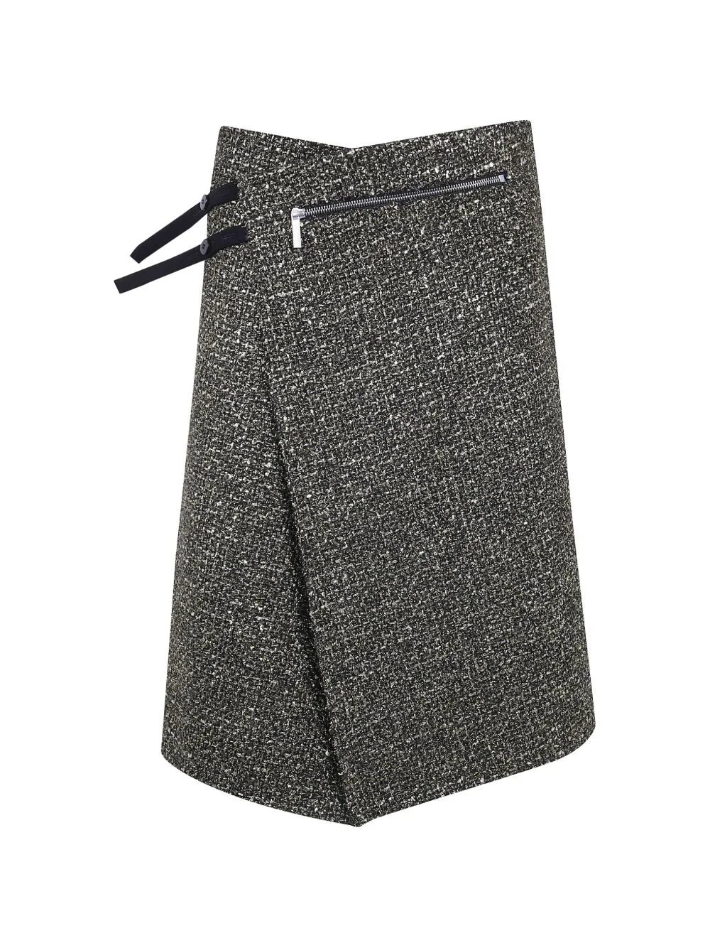 Metallic-Effect Midi Wrap Skirt by SAPIO