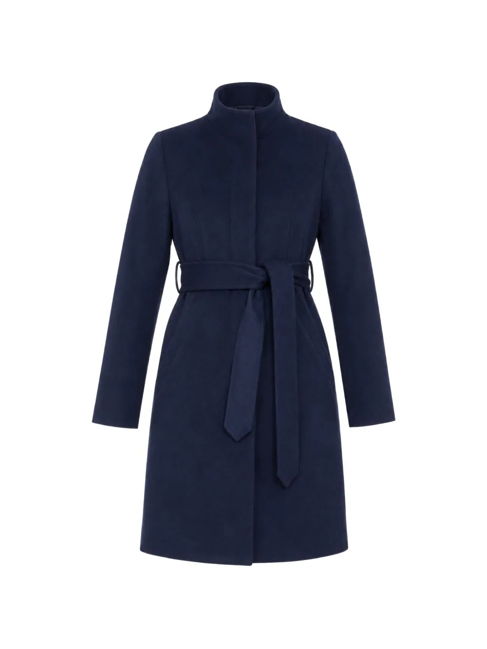 Belted Stand-Collar Coat by Norwegian Wool