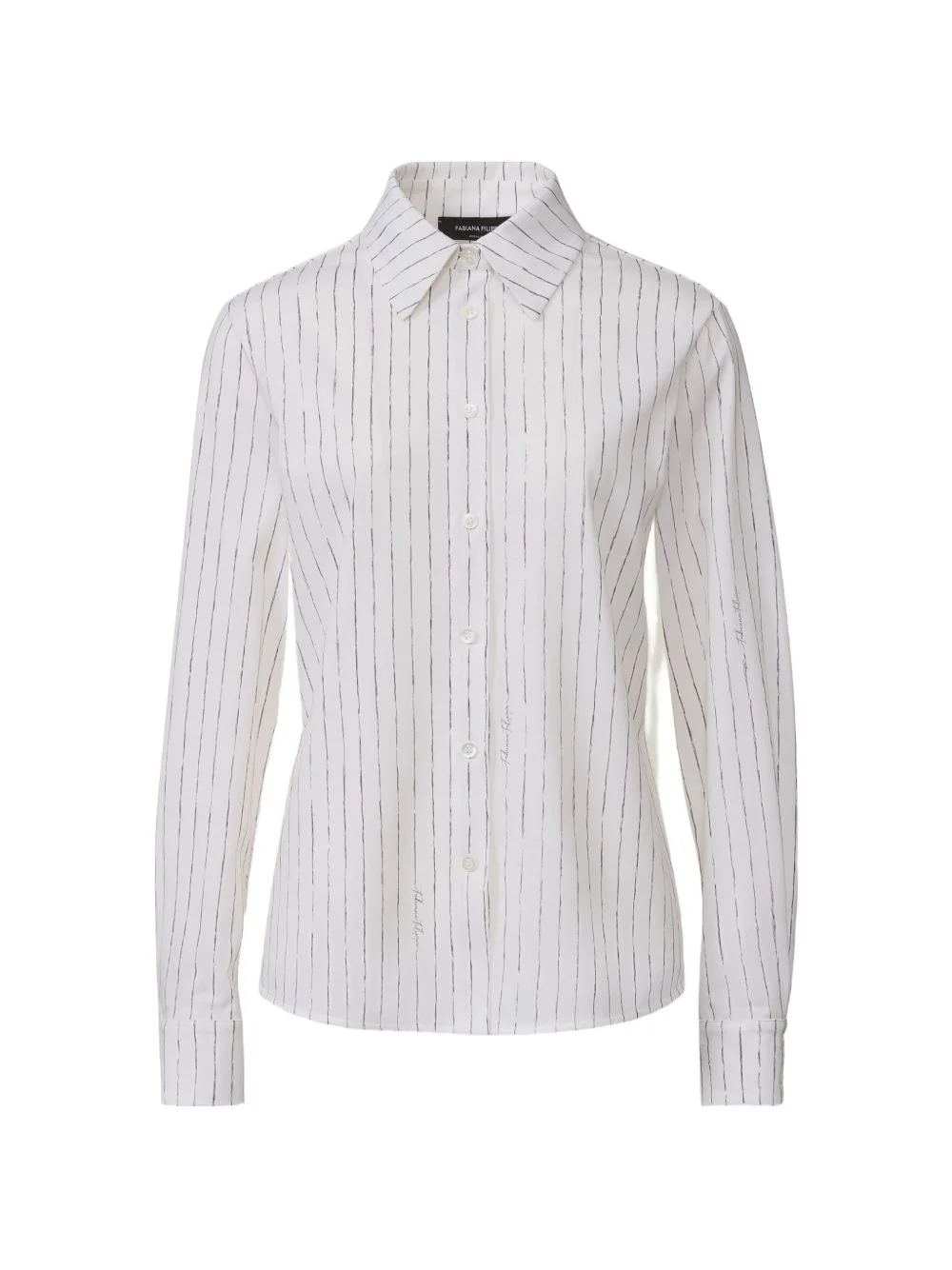 Pinstripe-Print Long-Sleeved Shirt by Fabiana Filippi