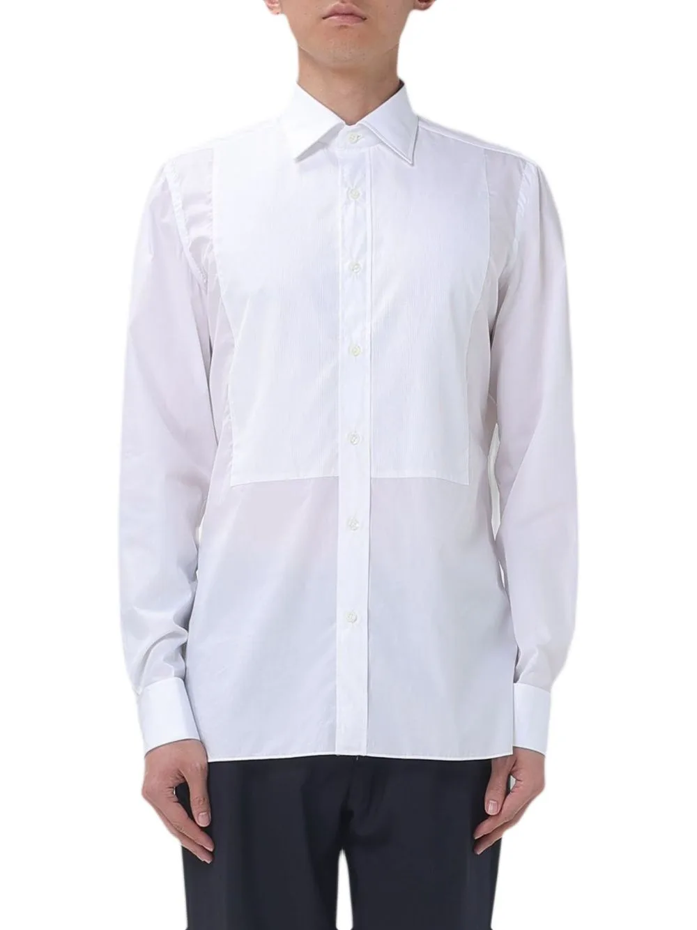 Bib-Panel Poplin Shirt by Luigi Borrelli