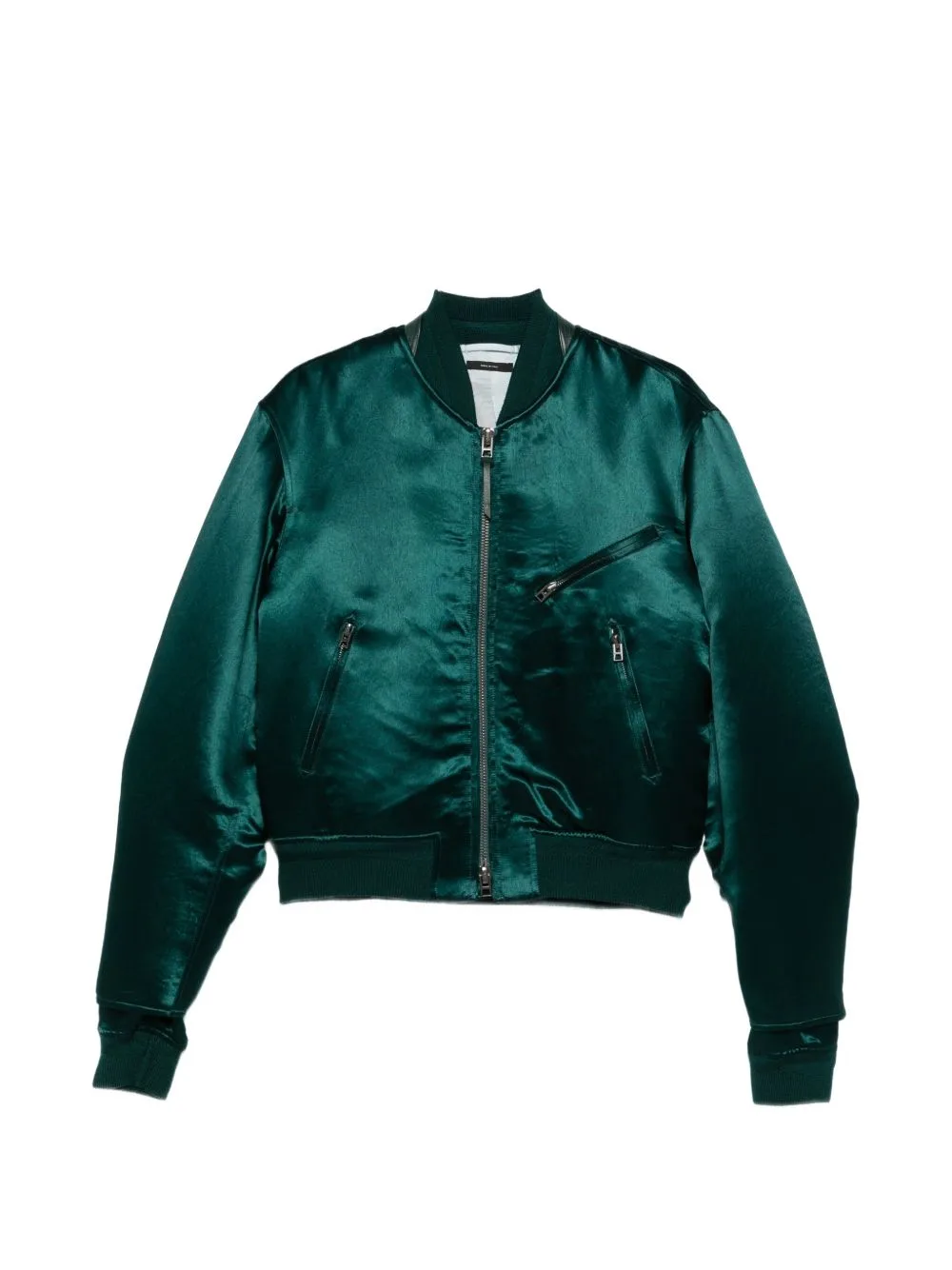 Biker-Style Satin Bomber Jacket by TOM FORD