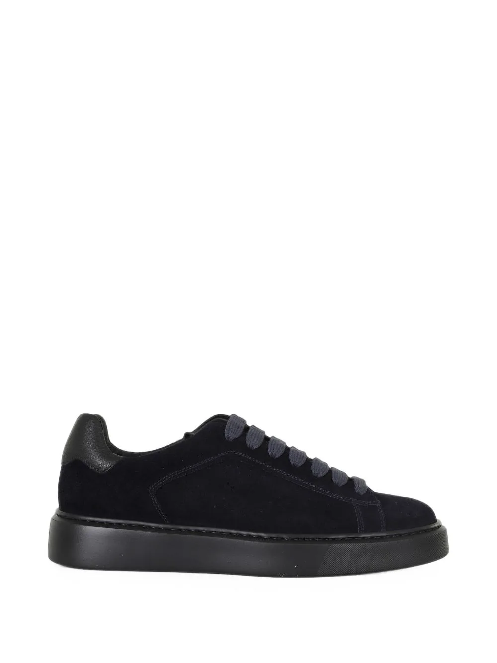 Suede Leather-Trim Sneakers