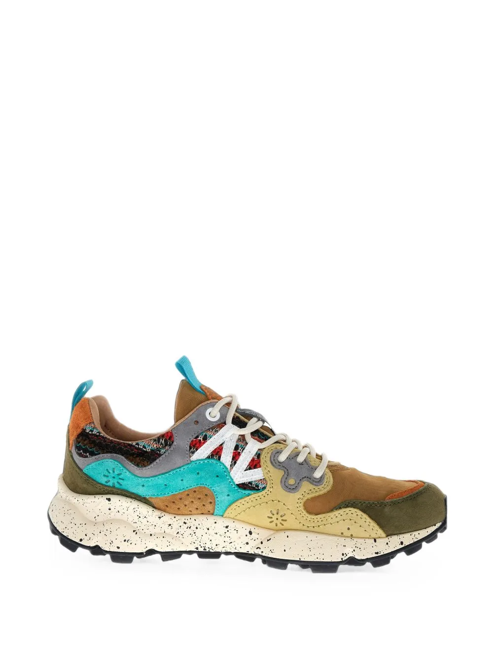 Suede-Panelled Patchwork Sneakers by FLOWER MOUNTAIN