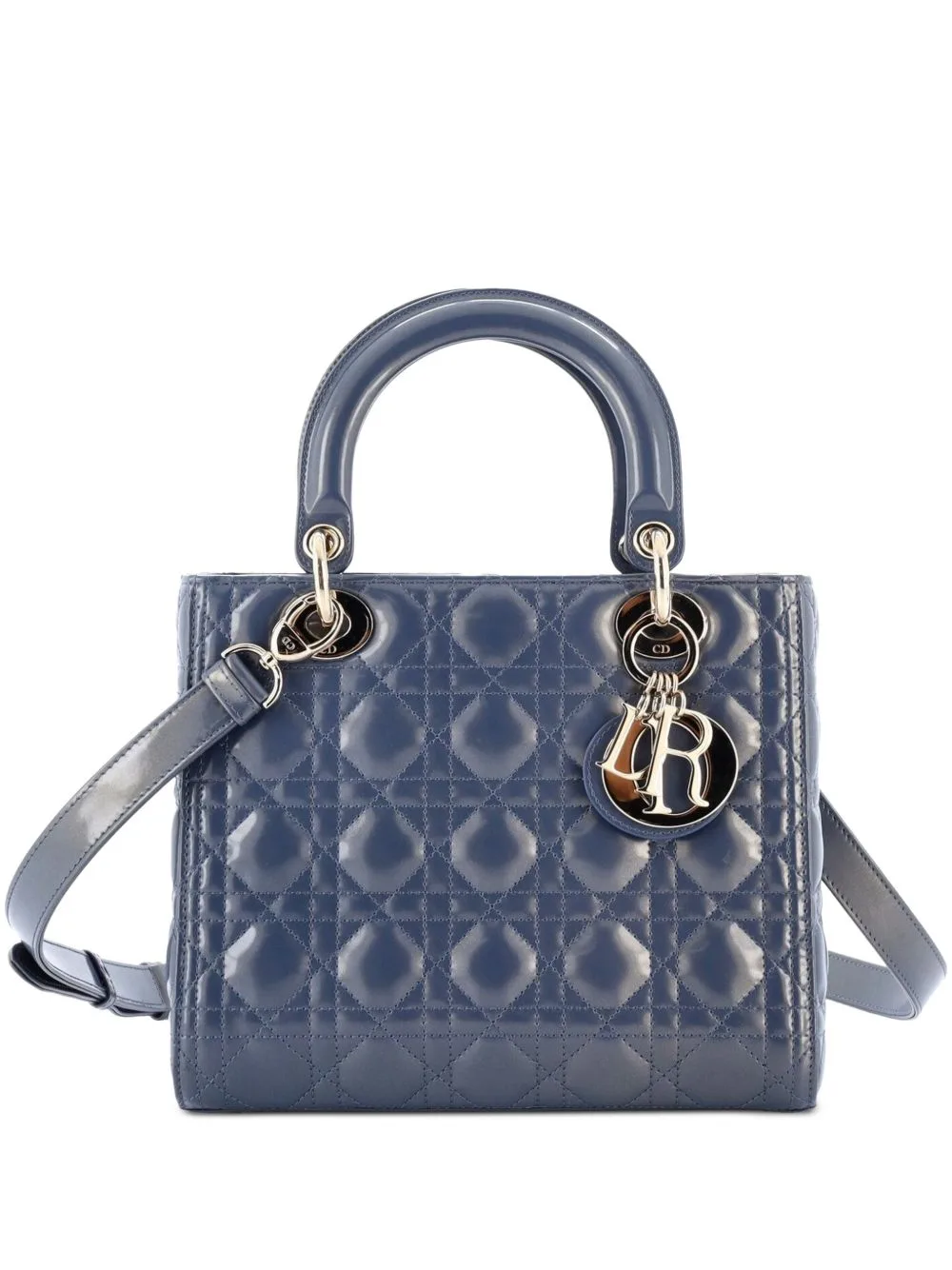 Lady Dior NM Bag Cannage Quilt Patent Medium Satchel