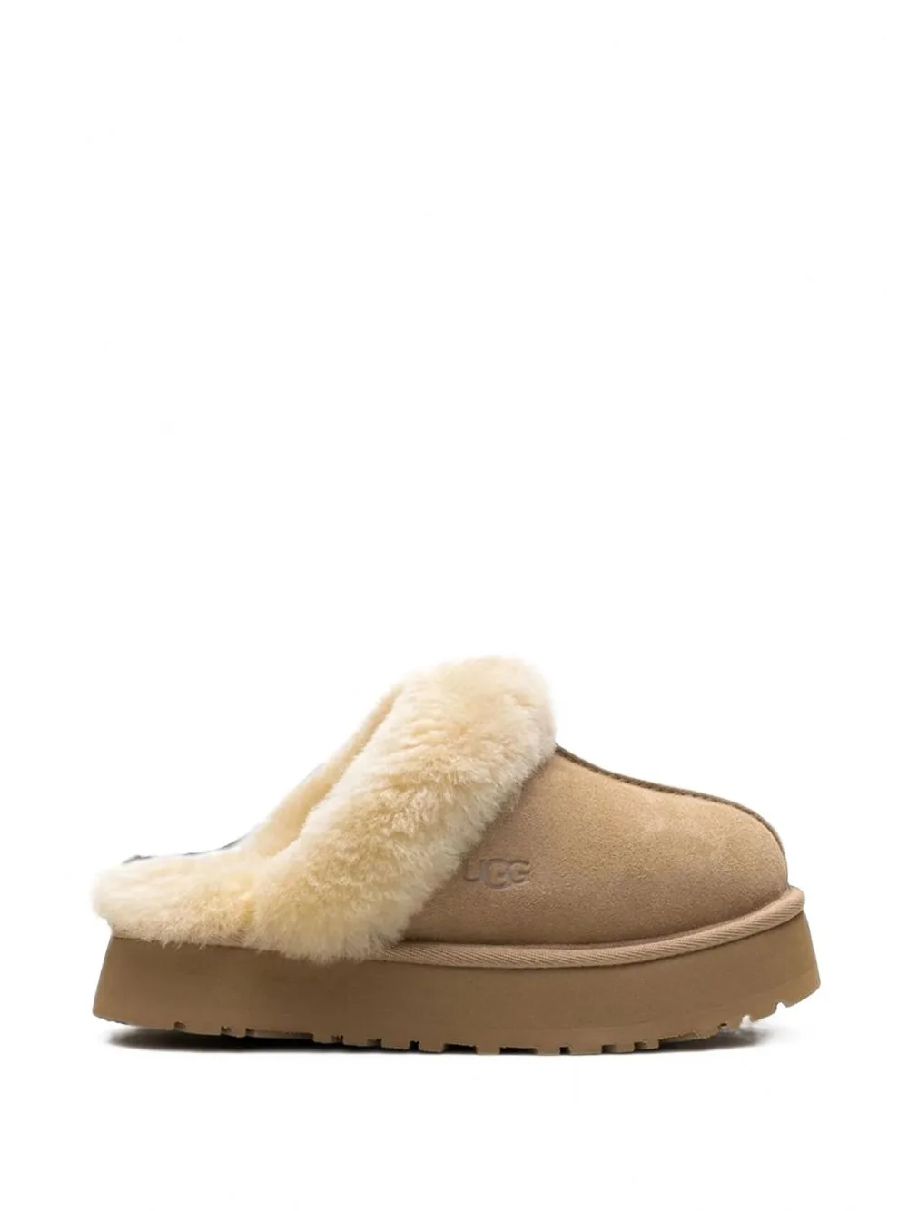 Disquette Shearling Platform Mules
