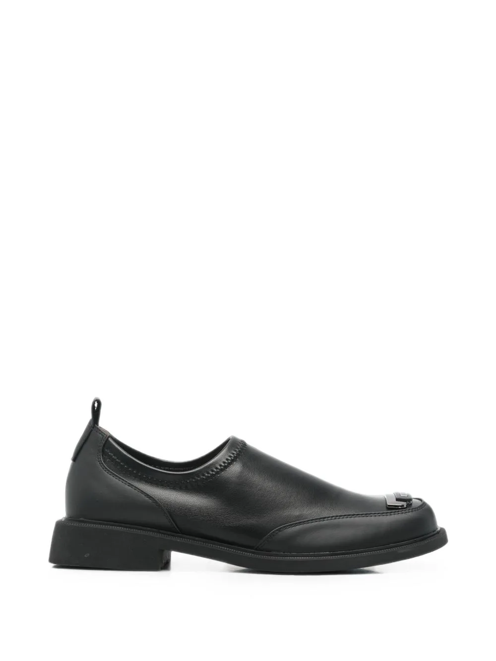 Logo-Plaque Square-Toe Loafers by LINDA BAUMANN