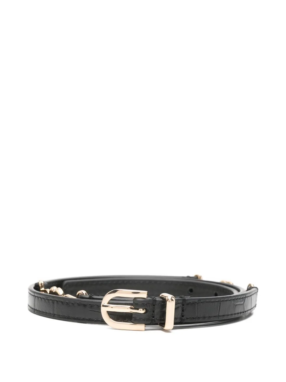 Slim Croc-Effect Leather Belt by Maje