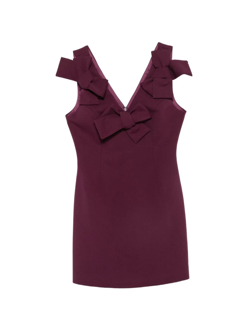 Bow-Embellished V-Neck Mini Dress by Aniye By