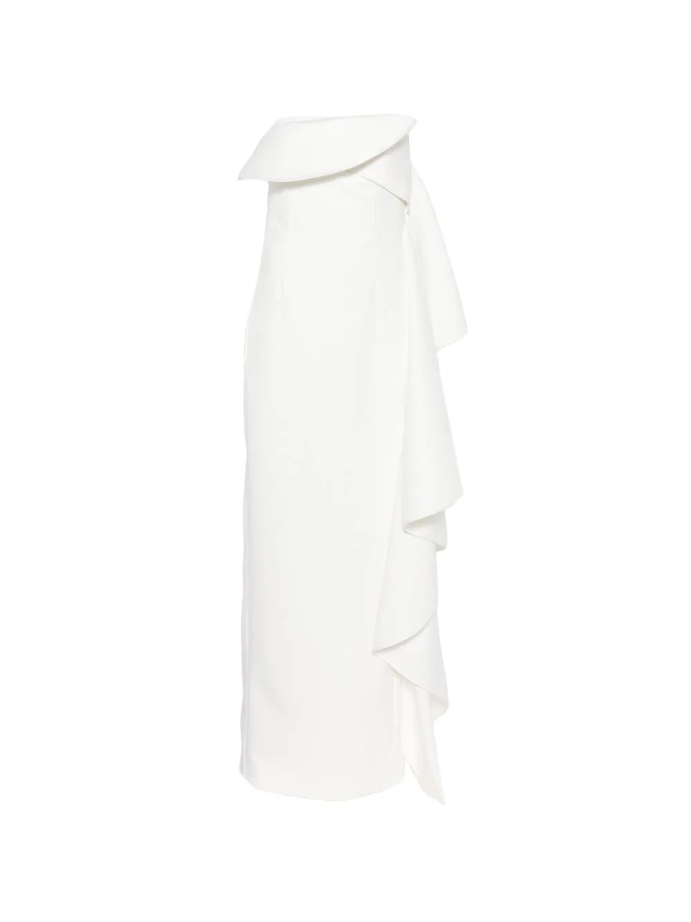 Andress Ruffled Strapless Maxi Dress by Solace London