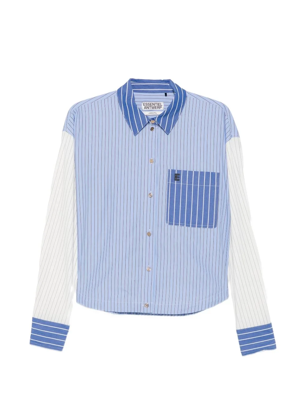 Kozef Striped Cropped Shirt by Essentiel Antwerp
