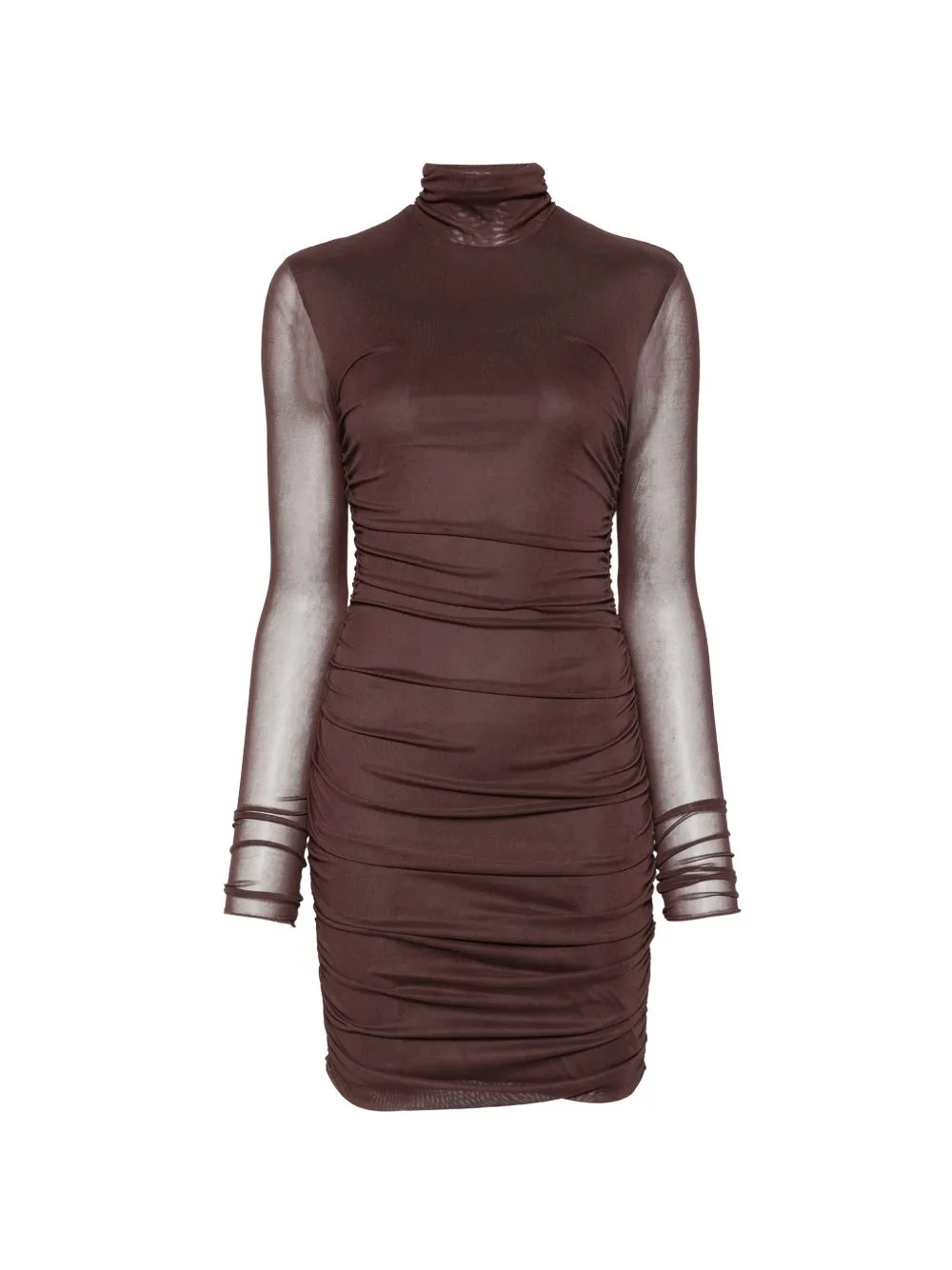 Norma Ruched High-Neck Mini Dress