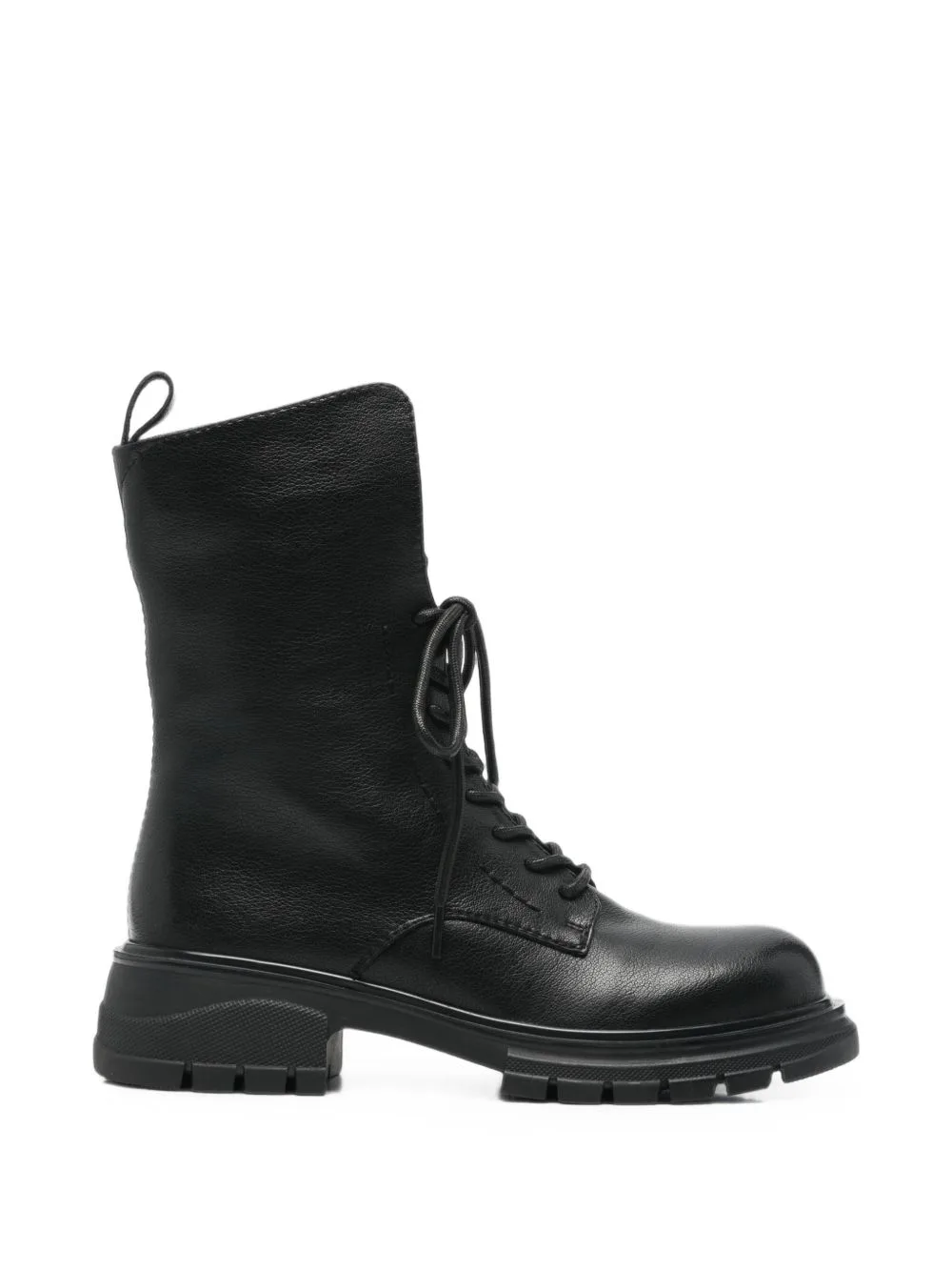 Lace-Up Buckle-Detail Combat Boots