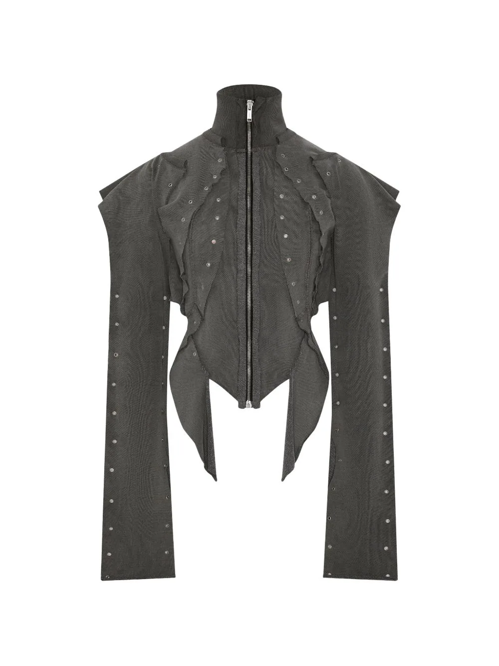 Eyelet-Embellished Raw-Edge Cardigan by SRVC Studio