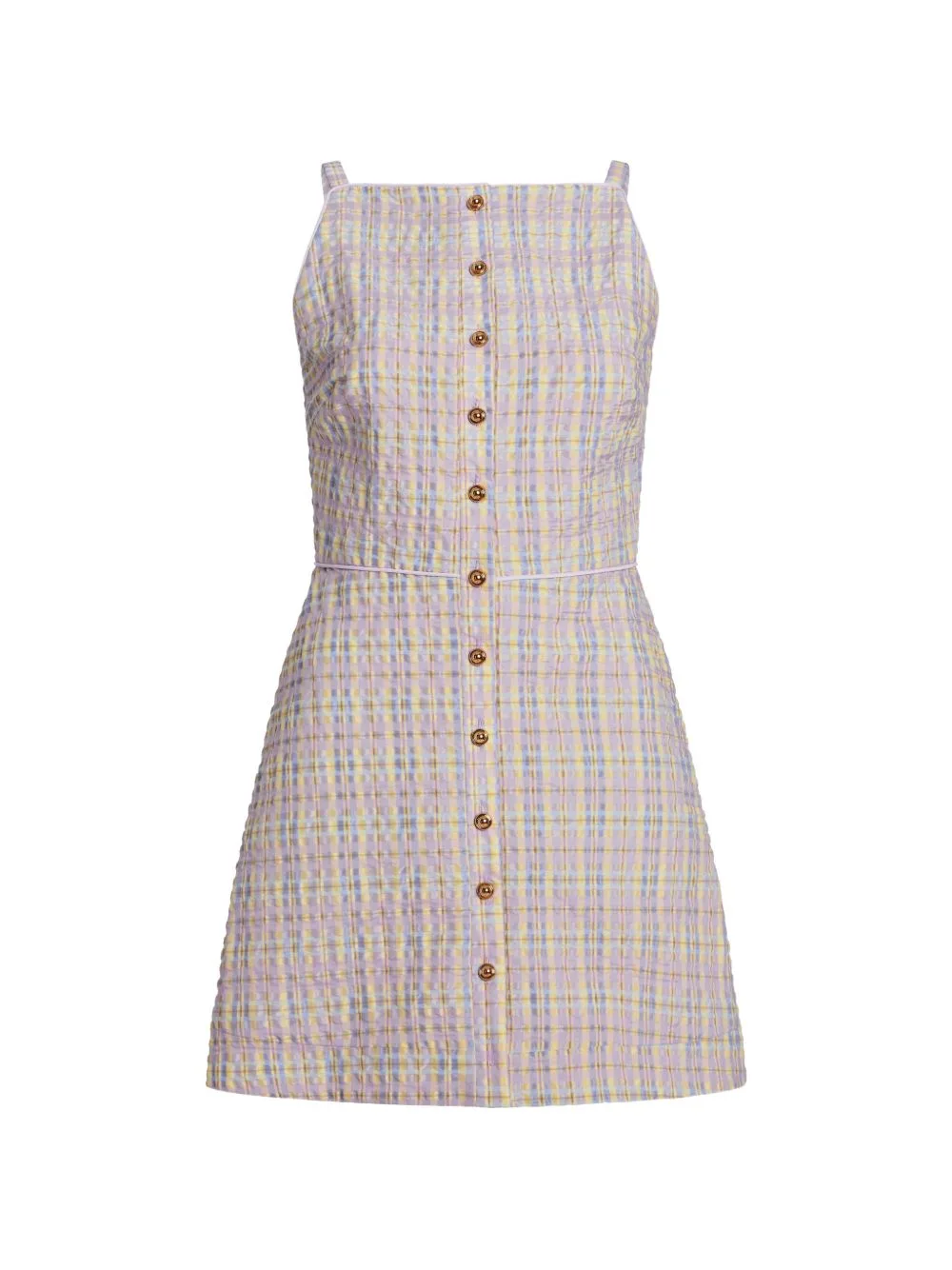 Skye Plaid Seersucker Mini Dress by Markarian