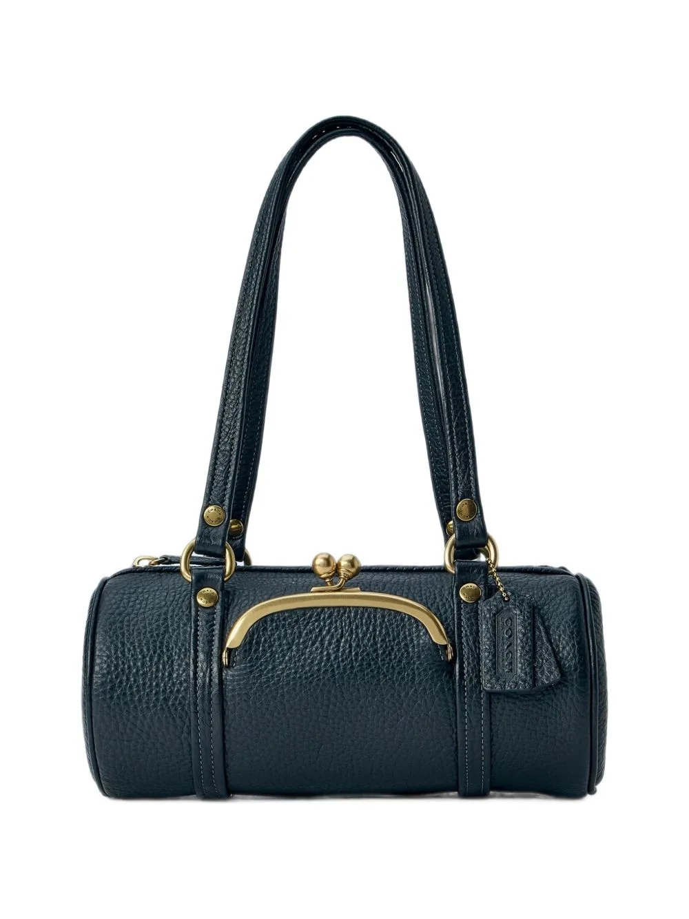 Kisslock Leather Barrel Bag by Coach