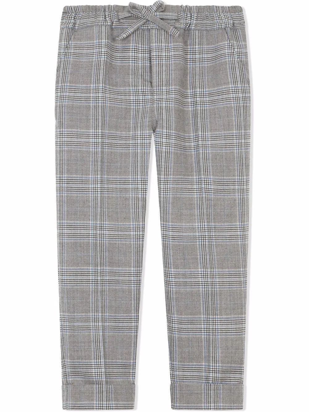 Check-Print Tailored Trousers by Dolce & Gabbana Kids