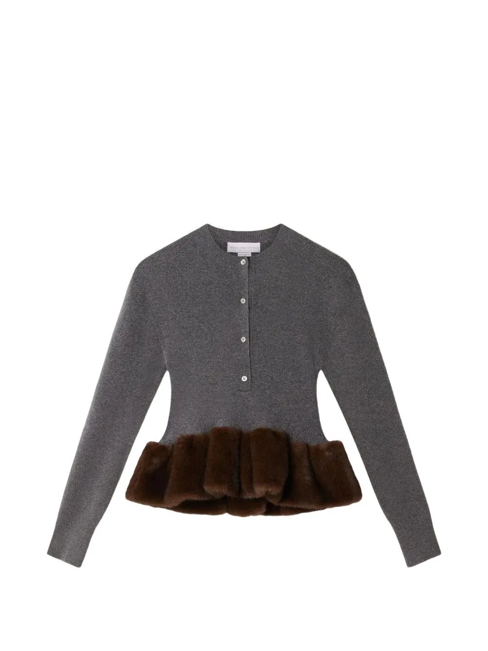 Mink-Trim Crewneck Sweater by Stella McCartney