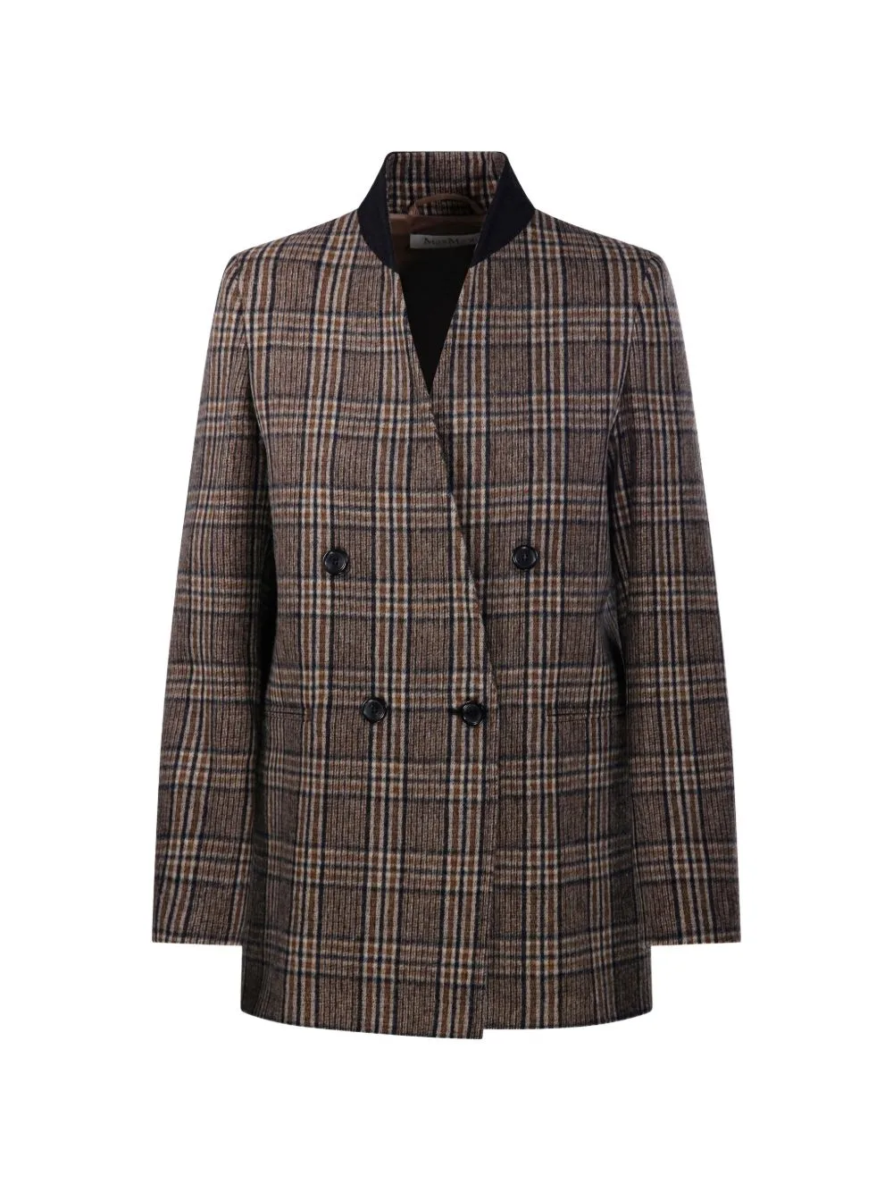 Check-Pattern Double-Breasted Blazer by Max Mara